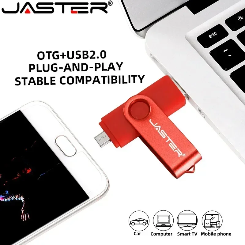 JASTER Ổ Đĩa Flash USB 3in1 OTG Tốc Độ Cao Ổ Đĩa U 64GB Xoay Được Thẻ Nhớ Giá Rẻ TYPE-C Adapter Quà Tặng Doanh Nghiệp micro USB