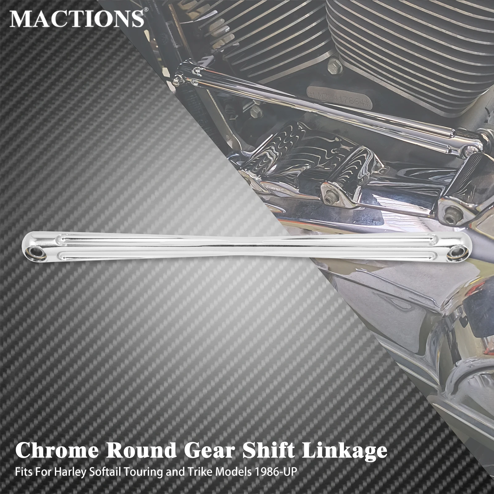 

Motorcycle 330 mm Gear Round Shifter Shift Linkage Lever with Screws For Harley Touring Road King FLHT FLTR FLST FLTC Chrome