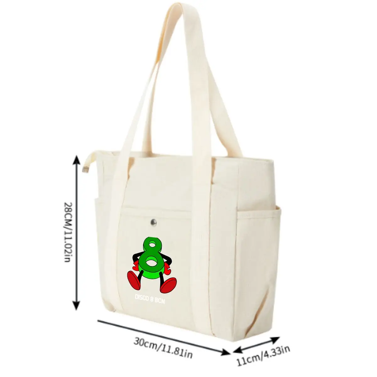 Cartoon Number 8 Character Multi-Pocket Shoulder Bag – Handles Daily Errands Easily