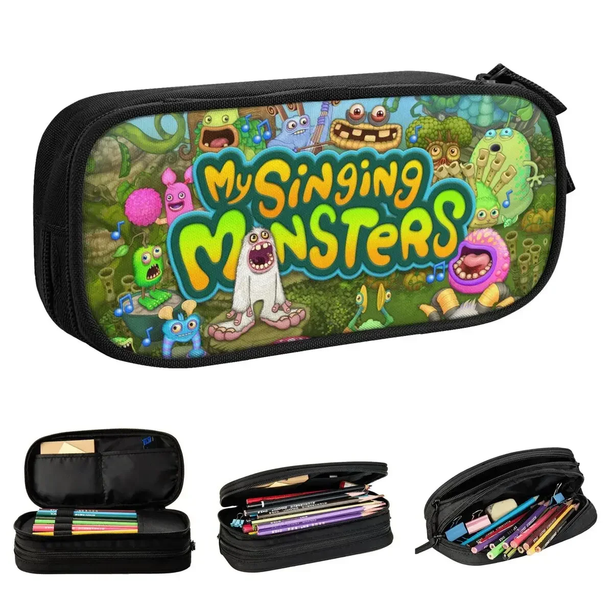 

My Singing Monsters Pencil Case Game Cartoon Pen Box Bags Student Large Storage School Supplies Zipper Pencilcases