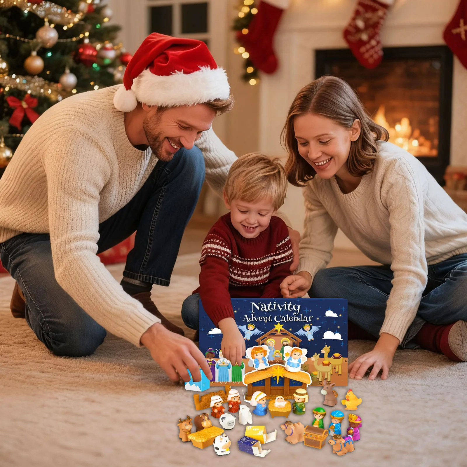 Minuterie de merde calendrier de bas 25 scène d'histoire de noël ensemble de jouets cadeau Surprise de noël compte à rebours ensemble de calendrier minuterie de cuisson