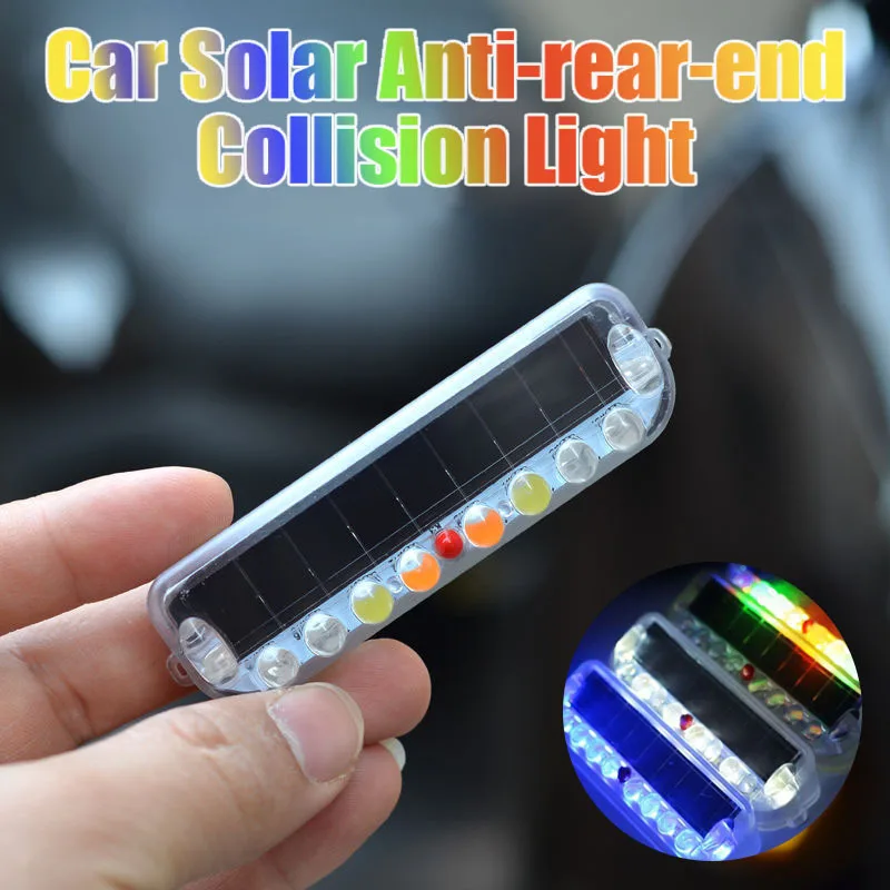 Wireless Solar Safety Strobe Warning Lights LED Anti-collision Self-adhesive Flashing Signal Lamp for Cars Bicycles Motorcycles