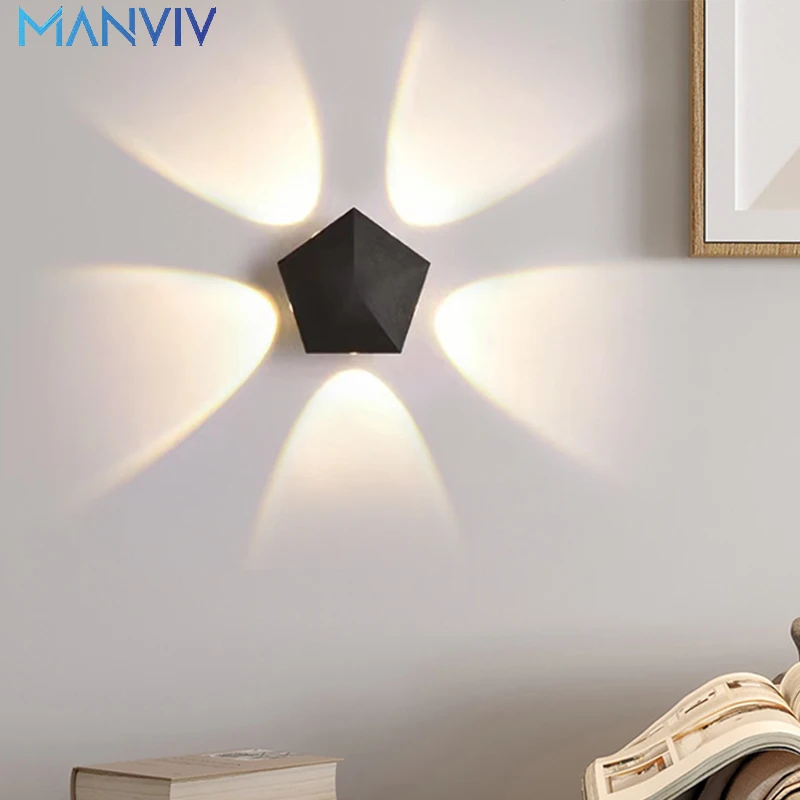 Wall Light Flower shaped star shaped Modern LED Outdoor Led lighting Night light ABS Plastic Modern Home Decoration Room  Garden
