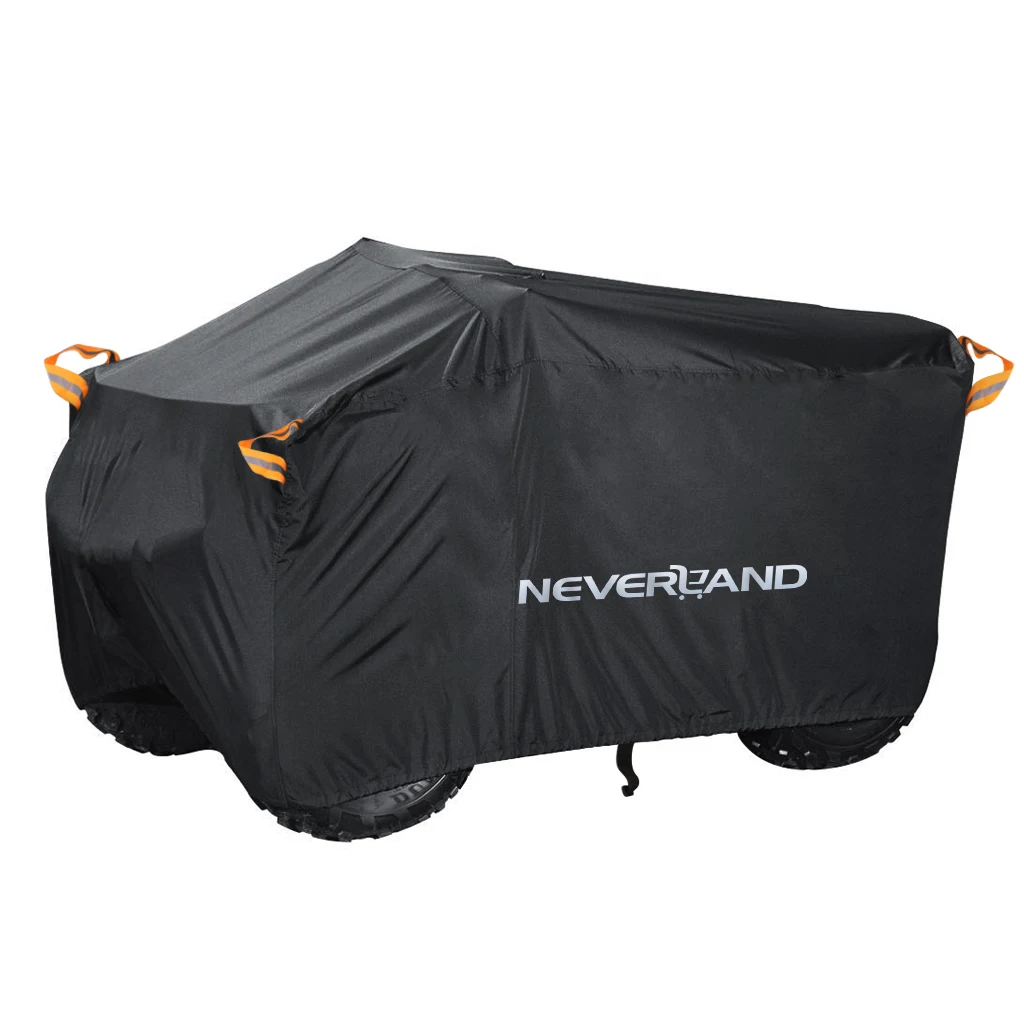 Housse pour VTT Neverland, modèle universel pour quad, 190T, imperméable, pour moto, scooter, kart, moto, taille XXL, noir et argent.