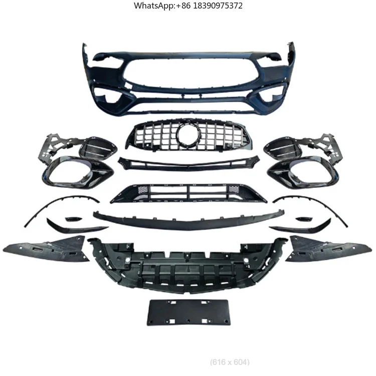 For CLA Class W118 Modified to CLA 45 AMG Front Bumper Assembly  Body Kit