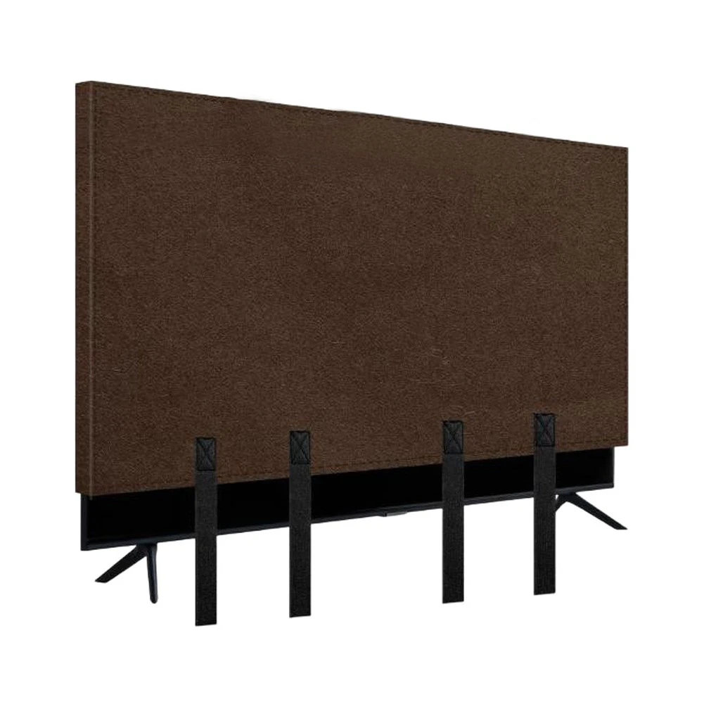 Felt TV Dust Cover Compatible with 55 inch 65 inch 75 inch Screens Scratch Resistant Dust Protection with Bottom Strap System