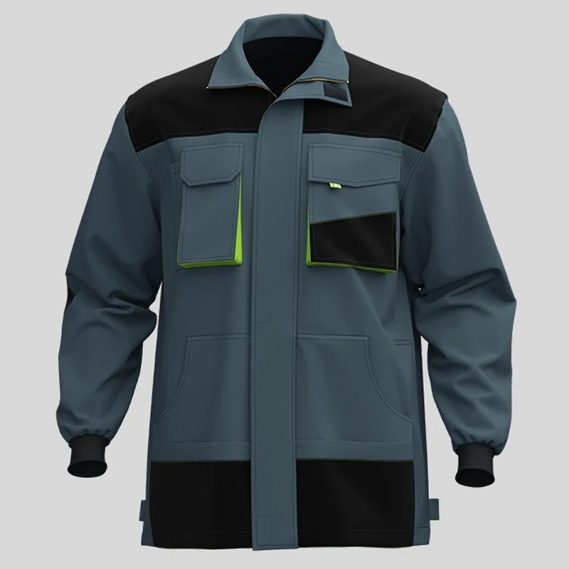 Work Clothes Men Welder Construction Site Green Engineering Clothes Polycotton Wear-Resistant Suit Labor Protection Jacket+Pants