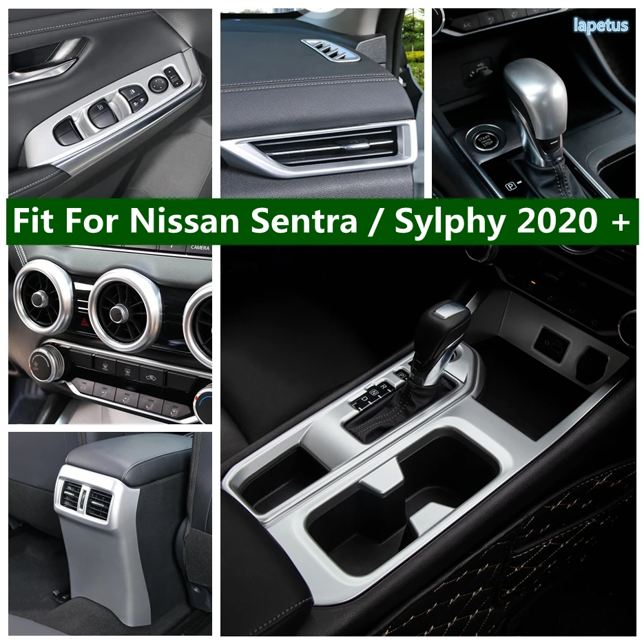 

Gear Shift Head Armrest Box Anti Kick Decor Panel Air Vent AC Outlet Frame Cover Trim For Nissan Sentra / Sylphy 2020 - 2024