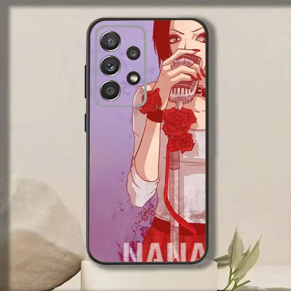 حافظة هاتف J-Japanese Classic Anime NANA لهاتف سامسونج S25، S24، S21، S22، S23، S30، Ultra، S20، Plus، Fe، Note، 10,9,5G غطاء أسود