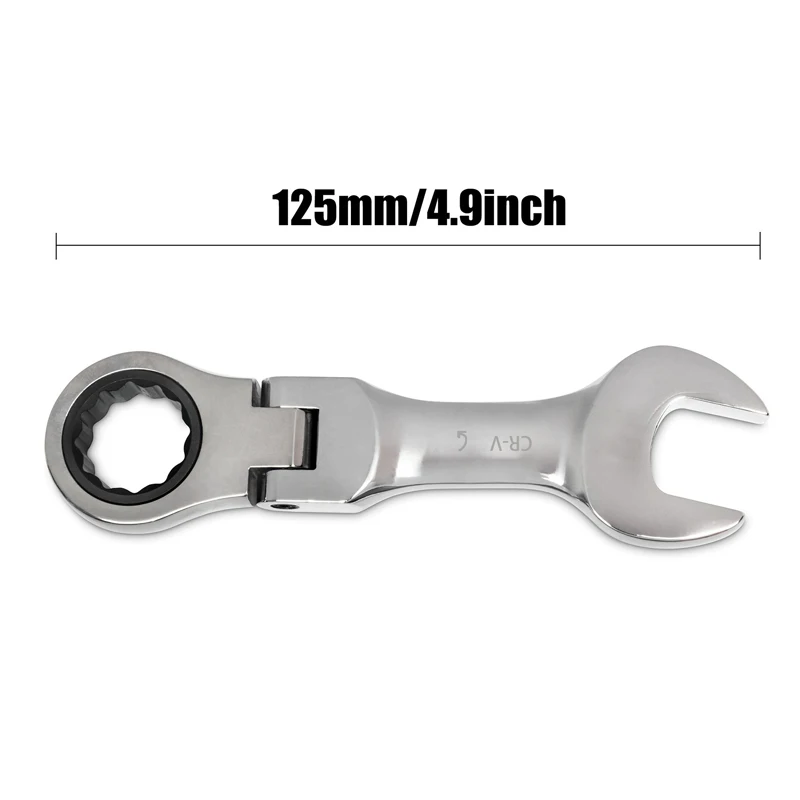 Short Handle Adjustable Flexible Head Ratchet Wrench 72 Tooth Fast Ratchet Wrench Hand Combination Wrench