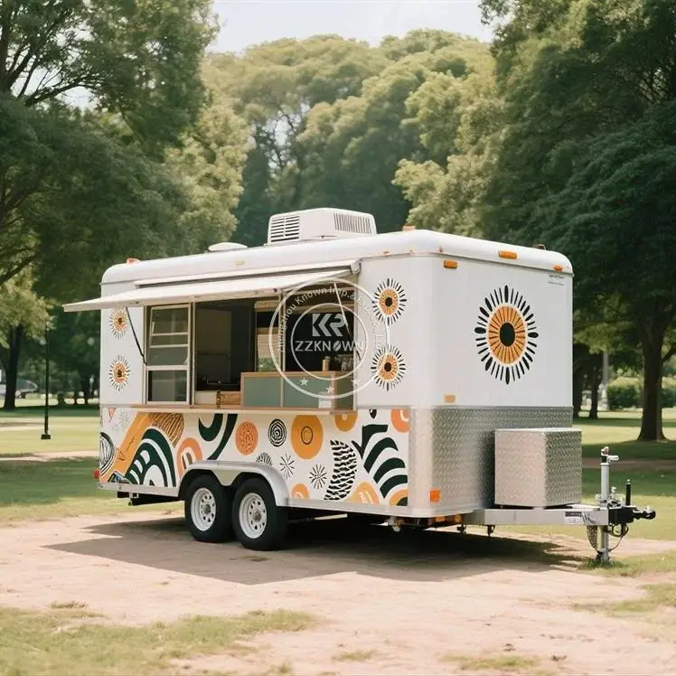Concession Australian Standard Food Trailer With Porch BBQ Food Trailers Fully Equipped Food Truck
