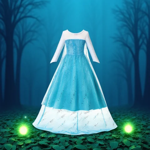 Summer Fancy Queen Elsa Anna Costume Girls Princess Dress Toddler Halloween Cosplay Party Vesidos For 2-10 Years