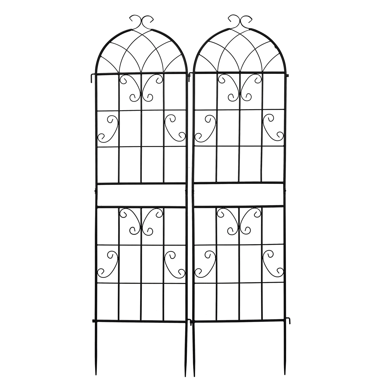 

2 Pack 16" x 61" Rustproof Iron Garden Trellis for Climbing Plants Outdoor Flower Support Cream