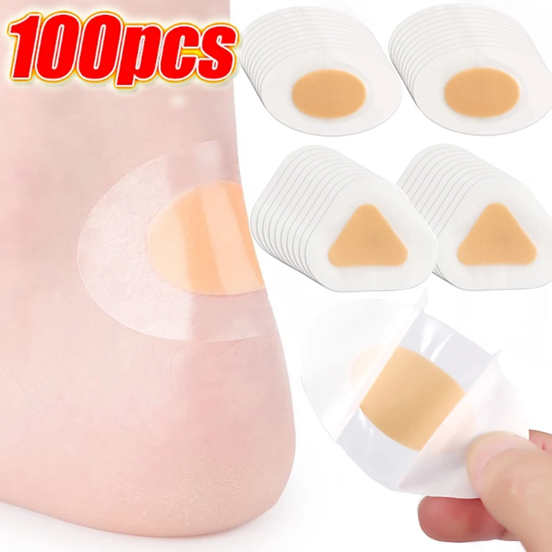 10-100PCS Invisible Gel Heel Protector Soft Hydrocolloid Pad Relief Pain Blisters Bunions Corns Calluses Friction Shoes Stickers