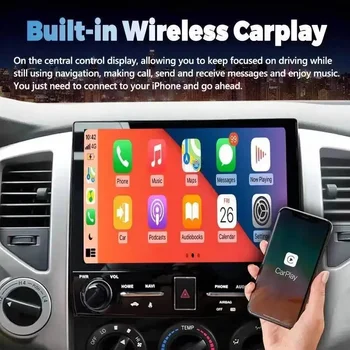 10,2-calowy samochodowy odtwarzacz multimedialny z Androidem do Toyoty Tacoma 2005-2015, bezprzewodowy CarPlay, radio samochodowe, odtwarzacz GPS, jednostka główna