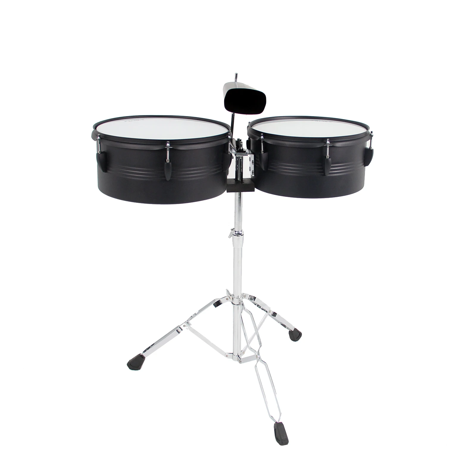 13+14 Inch Sliver 1.2mm Rim Thickness Timbal Drum Set With Reinforcing Rib