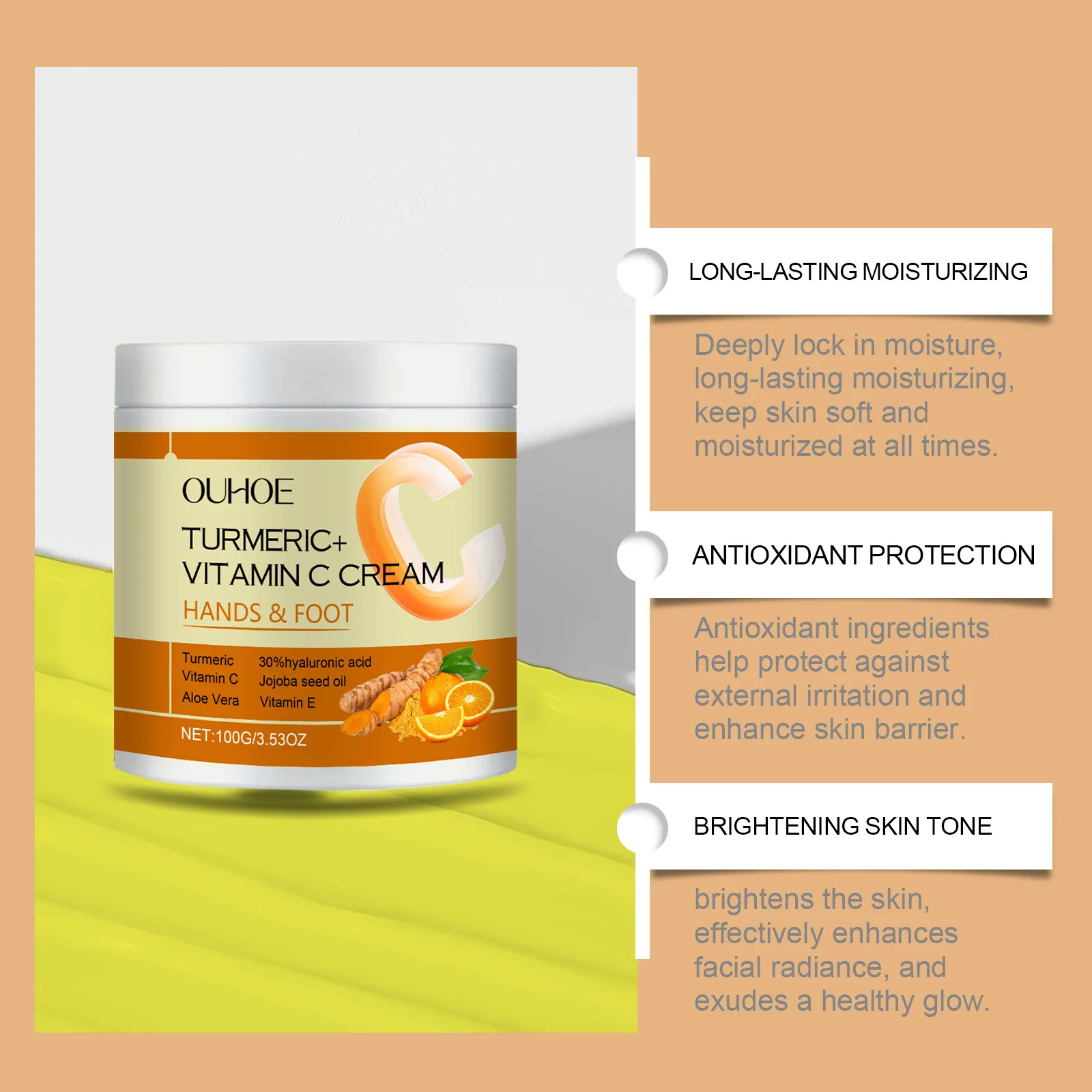 Vitamin C Firming Cream Gentle Moisturizing Hydrating Firming Daily Application Body Care Cream Reduce Fine Lines and Wrinkles