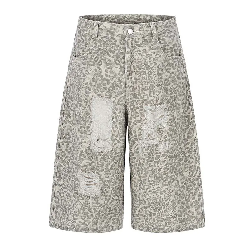 

Vintage Hip Hop Streetwear Jeans Shorts Harakuju Ripped Casual Denim Shorts For Male Straight