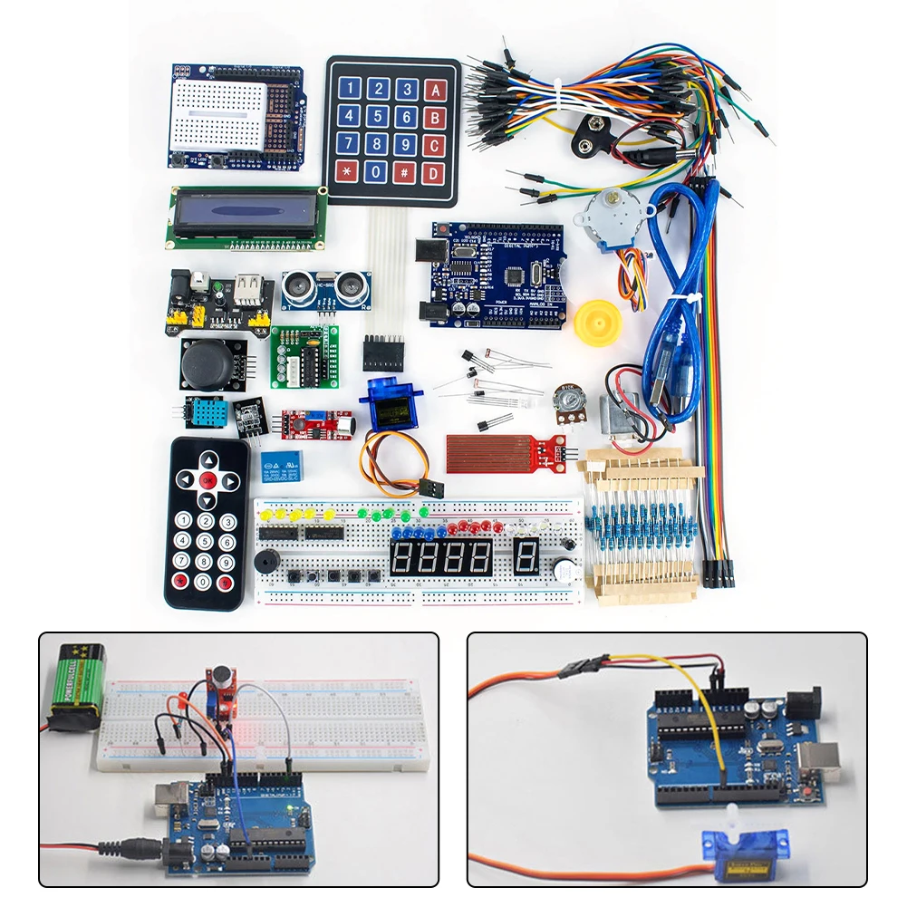 Complete R3 For Starter Kit With Tutorial Guide For Arduino DIY Electronics Projects Featuring Breadboard Power Supply
