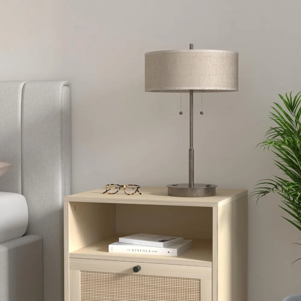 Nikola Modern Accent Table Lamp with USB and AC Power Outlet in Base 23 1/2