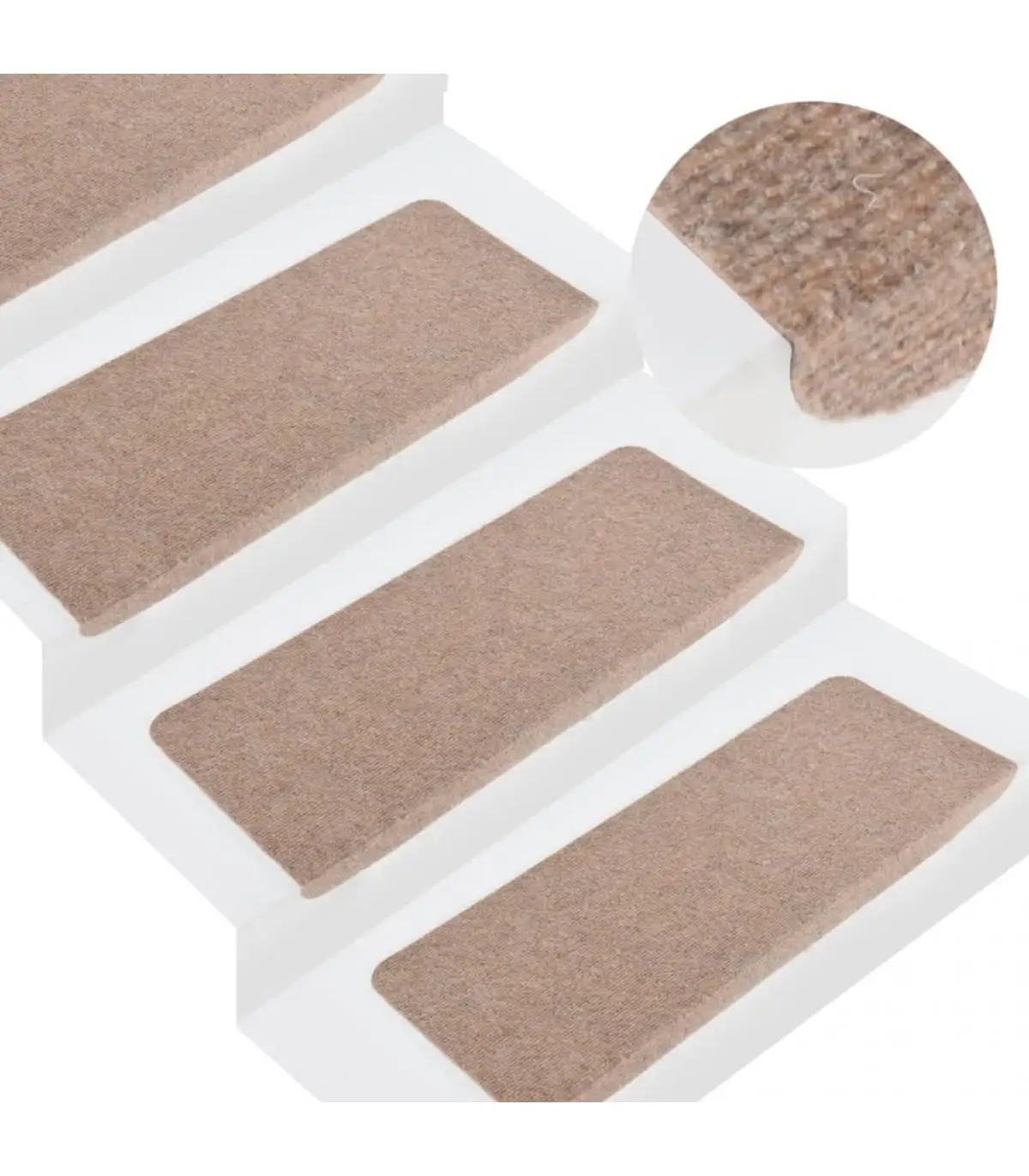 Step mats self-adhesive stair mats 15 Pcts beige 65x28 cm