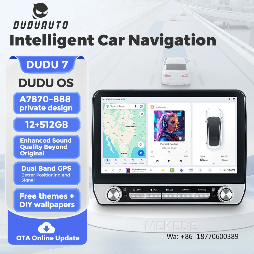 MEKEDE DUDU7 Android Car Video Radio DVD Player Multimedia Stereo 2Din WIFI for Universal Benz BMW Toyota 10.1inch with two Knob
