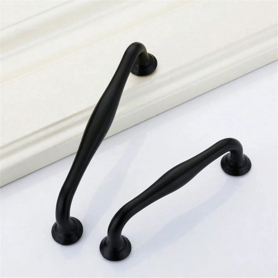 1/2 Piezas Tiradores Negros de Aleación de Aluminio para Gabinetes, Manijas para Cajones de Cocina, Baño, Armarios y Ropero, Herrajes