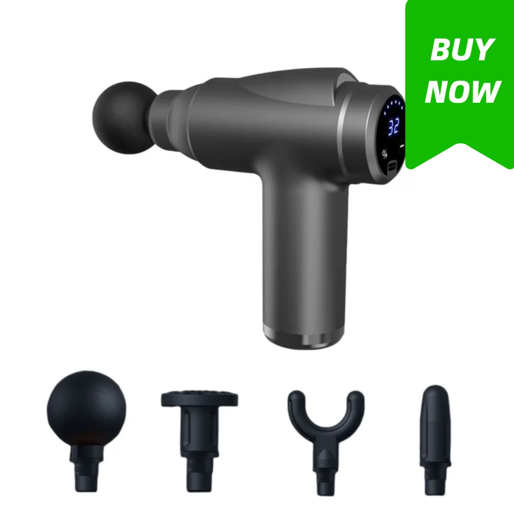 

32 режима, фасциальный массажер, ЖК-дисплей, расслабляющий массажер для тела, мышечный массажер с 4 массажными головками, шумоподавление