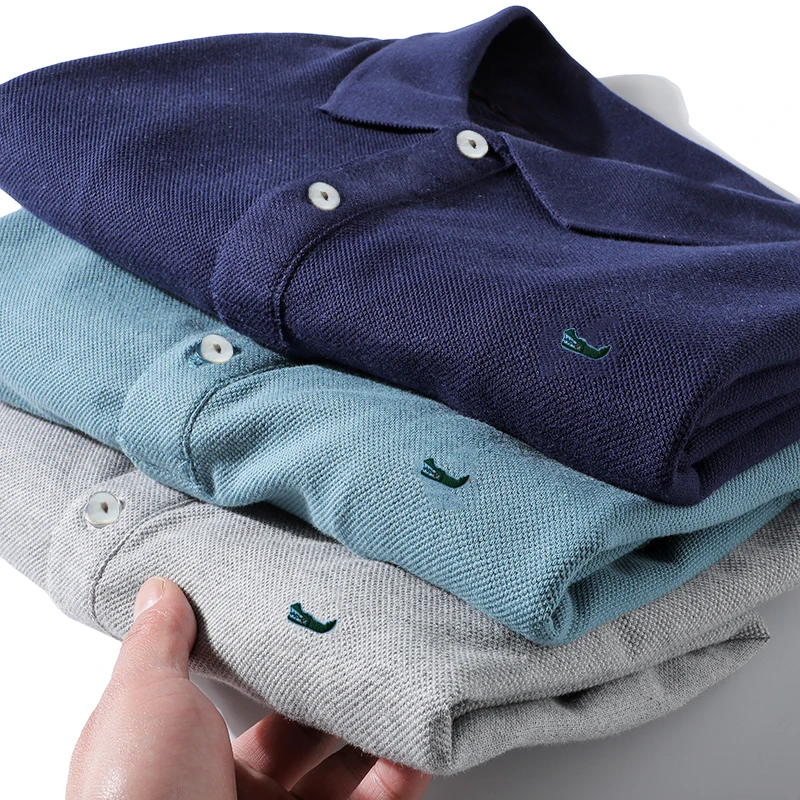 High Quality 100% Cotton Summer Mens Polo Shirts With Short Sleeve Lapel Casual Tops Fashions Male T-shirt Plus Size XS-5XL 811