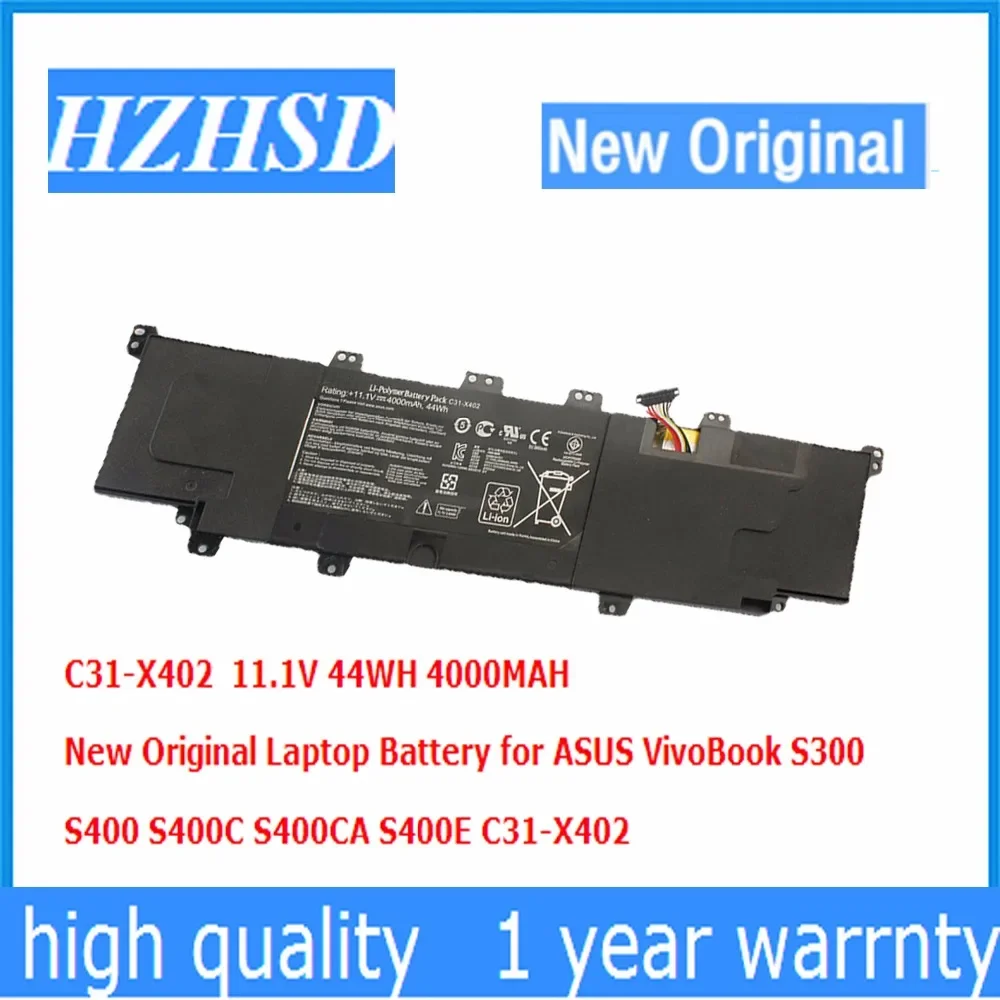 11.1V 44WH /7.4V 38WH New Original C31-X402 Laptop Battery for ASUS VivoBook S300  S400 S400C S400CA S400E