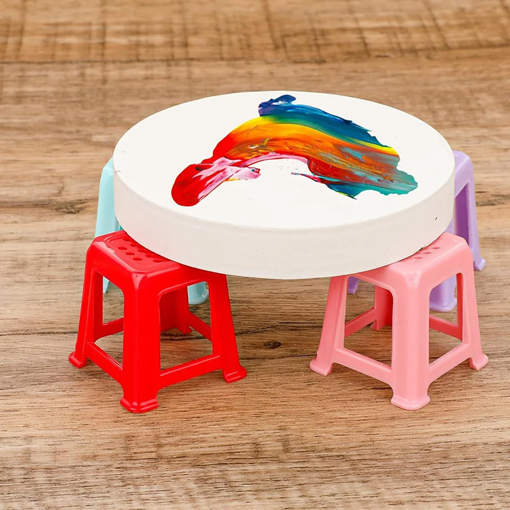 Mini support de peinture en plastique antidérapant, 12 pièces, couleur unie, fournitures de versage en acrylique, peinture en métal, décoration murale de poisson