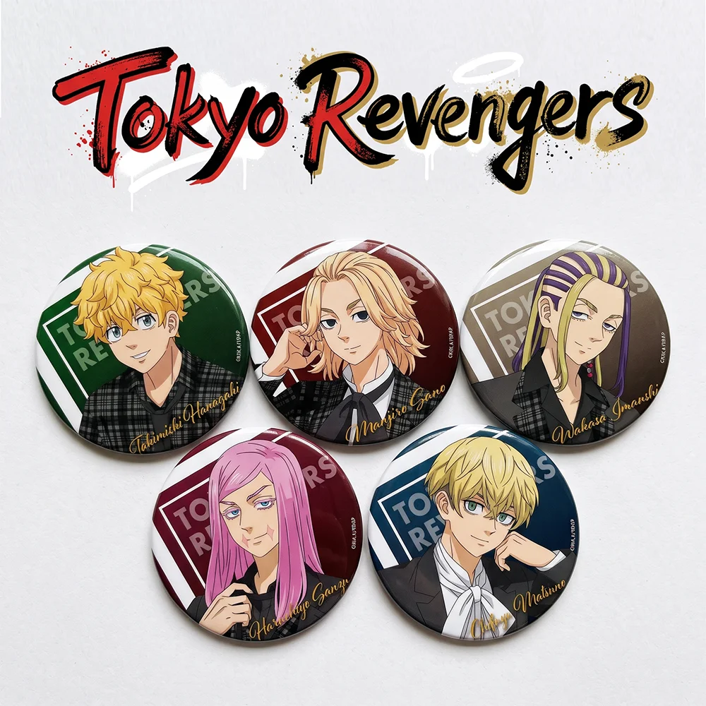 Anime Tokyo Revengers Mikey Chifuyu Matsuno 58MM Acrylic Stand Keychain Brooch Lapel Backpack Decoration Charm Decoration Gifts