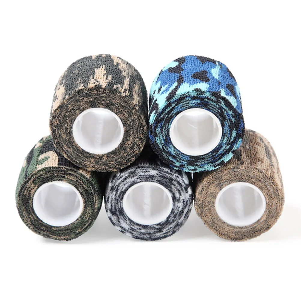 

3Pcs Elastic Camouflage Bandage Self-Adhesive Sports Wrap Tape Waterproof Reusable Grip Cover Insulation for Equipment Tools