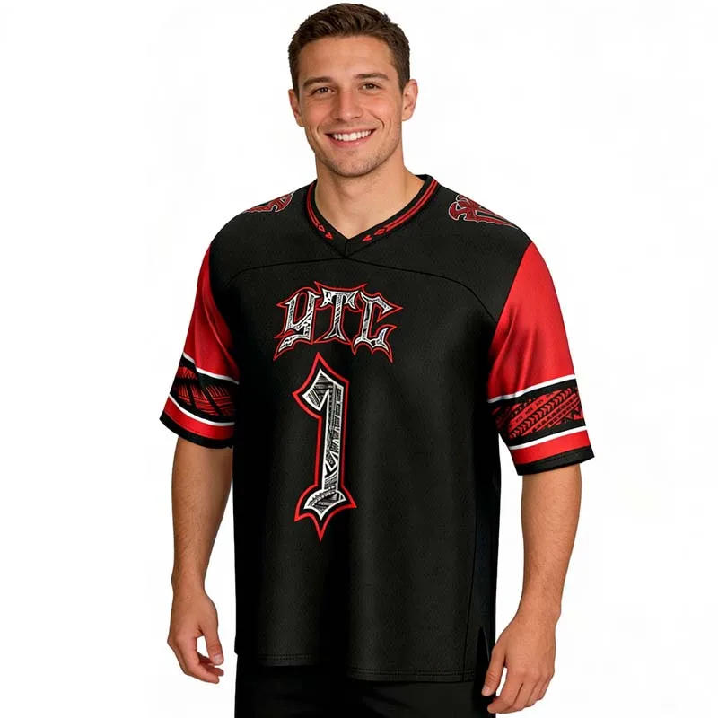 Roman Reigns No. 1 Black Soccer Jersey Printed Pattern High-Quality Fan Apparel Sports Jersey Breathable Team Jersey Men Women
