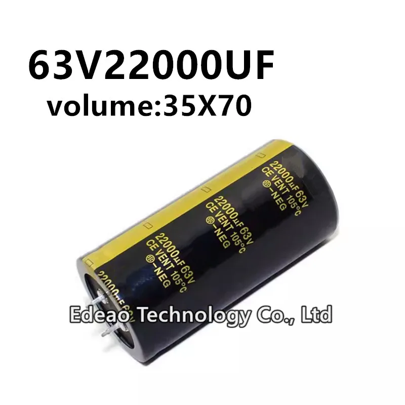 1Pcs/Lot 63V 22000UF 63V22000UF 22000UF63V volume: 35X70 mm audio power amplifier inverter aluminum electrolytic capacitor