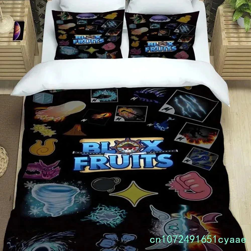 3D Game B-blox Fruits Bedding Sets Exquisite Bed Supplies Set Duvet Cover Bed Comforter Set Bedding Set Luxury Birthday Gift