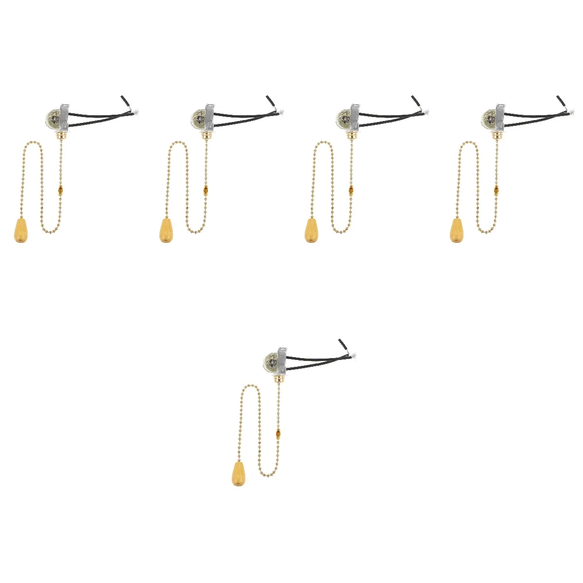

5pcs Set of 5 Pull Light Switch Part for Lamp Cord Fixture Replacement Bathroom Chain