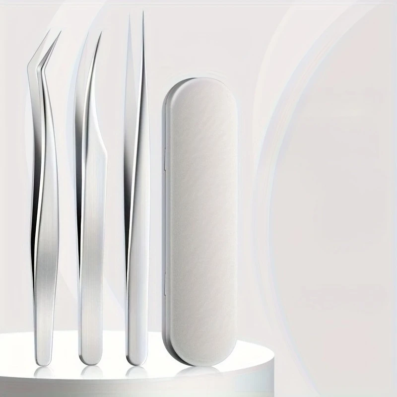 Set di pinzette professionali da 3 pezzi, strumenti per il trucco di nozze, kit di bellezza in acciaio inossidabile di precisione strumento per l'estensione delle ciglia per donna