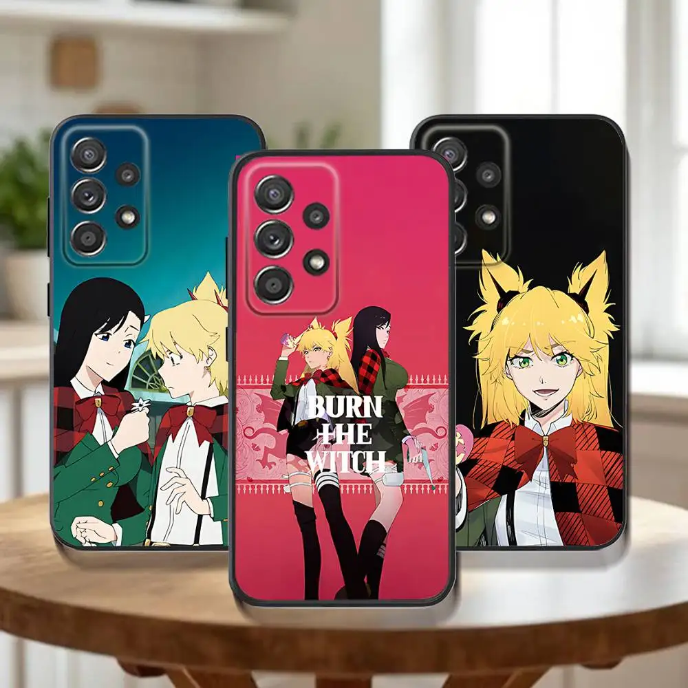 

Anime B-Burn the Witch Phone Case For Samsung Galaxy A73,72,51,53,52,71,22,5G,Note,J7,8,9 Soft Black Cover