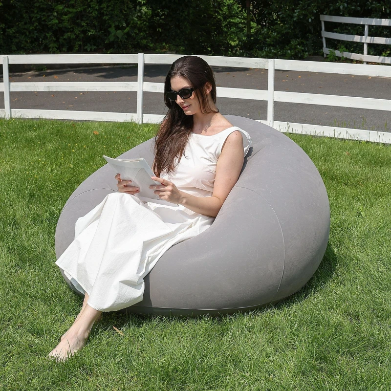 Inflatable Sofa & Air Pump Set for Outdoor Camping Picnics Festival; Indoor Lounge Chair for Lying Down; Portable Camping Chair