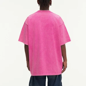 رجالي ونساء كبير جدا مغسول القطن تي شيرت فضفاض O-Neck بلوزة عتيقة كم قصيرة كورية Y2K الصيف أفضل 8 مبيعات للملابس الرجالية القديمة - رقم 1