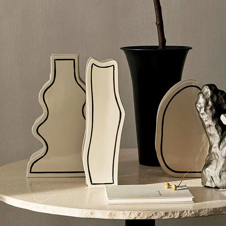 

Modern minimalist art 3D vase model room living room home creative flower arrangement dining table entrance decoration ornament