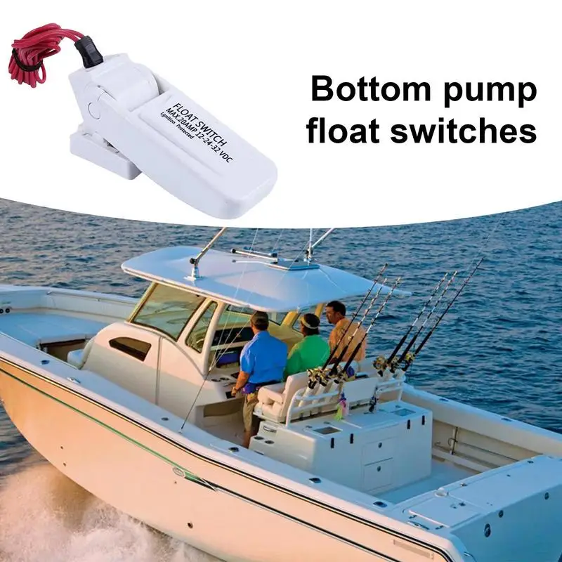 Bilge Pump Button Boat Float Button 12V Waterproof Bilge Pump Float Button Float Button Automatic High-Efficiency