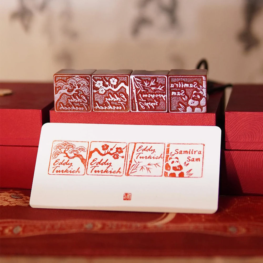 

English Name Stamp Customized Calligraphy Name Stamp Natural Shoushan Stone Seal Name Engraved Teacher Friend Custom Gifts