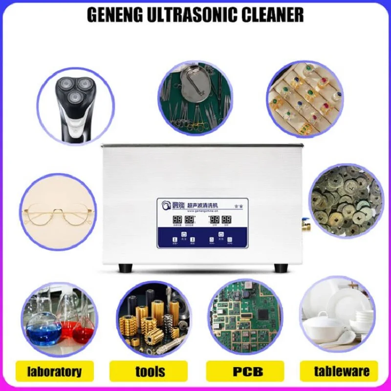 GENENG Ultrasonic Cleaner Ultrasound  Bath Dental Ultra Sonic Cleaning Machine 1.3L/2L/3.2L/6.5L/10L/15L/22L/30L