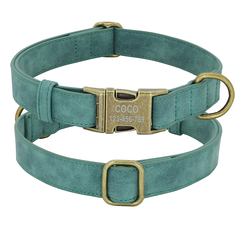 Personal isierte Hunde halsband Leine Set maßge schneiderte Hunde halsband Walking Blei Seil Leder Haustier Halsbänder für kleine mittelgroße Hunde Mops – Detail 15