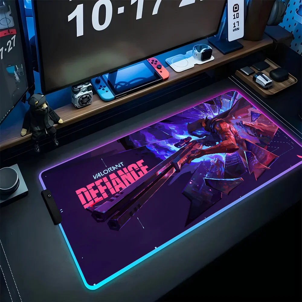 

Hot Game V-Valorant Mousepad XXL RGB Gaming Mouse Pads HD Black Gamer Accessories Large LED