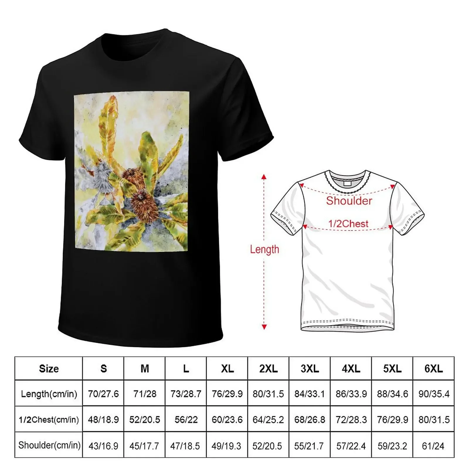 Australian Banksia Leaves and Spent Flowers T-Shirt animal prinfor boys anime figures mens t shirt