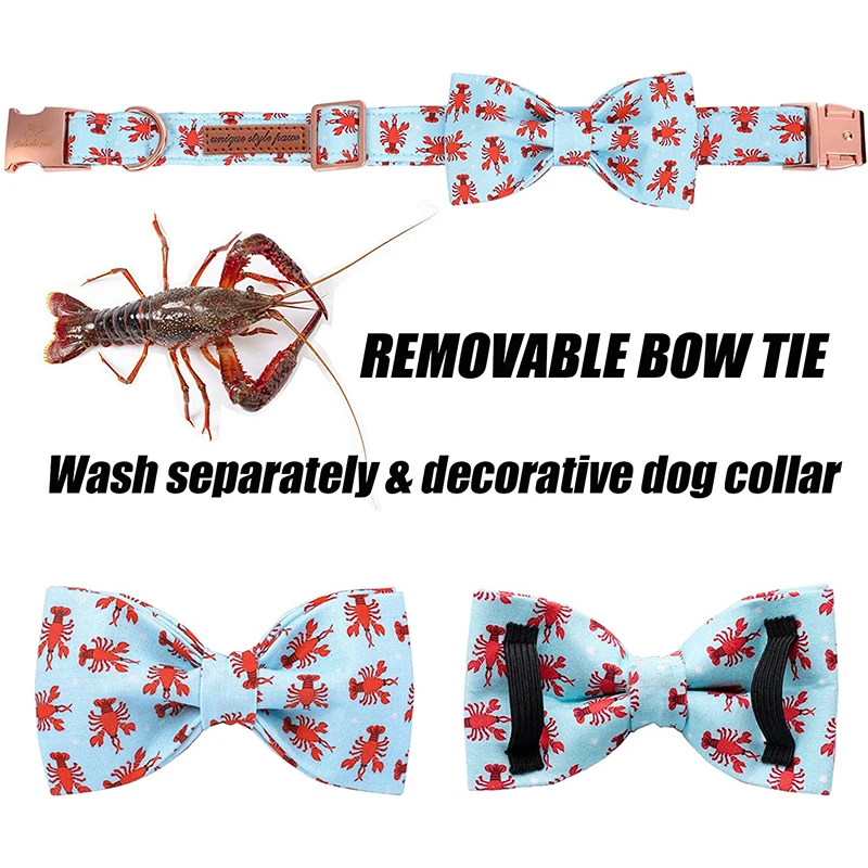 Personalised Dog Collar With Bowtie For Small Medium Large Dogs_voghion.com