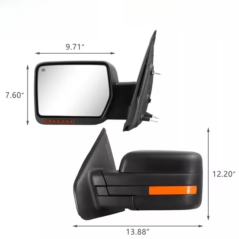 High Quality ABS Extendable Towing Mirror Pair Fit F150 2007-2014 Car Accessories